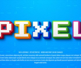 Pixel text effect font vector