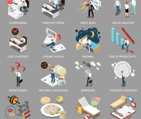 Professional emotional burnout syndrome vector