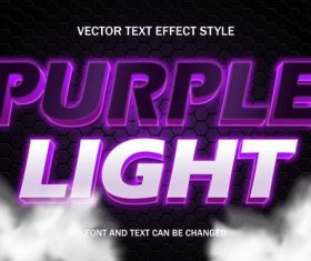 Purple 3d editable text effect font vector