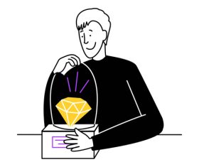 Puts the lid on the diamond vector