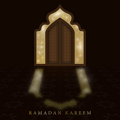 Ramadan door vector