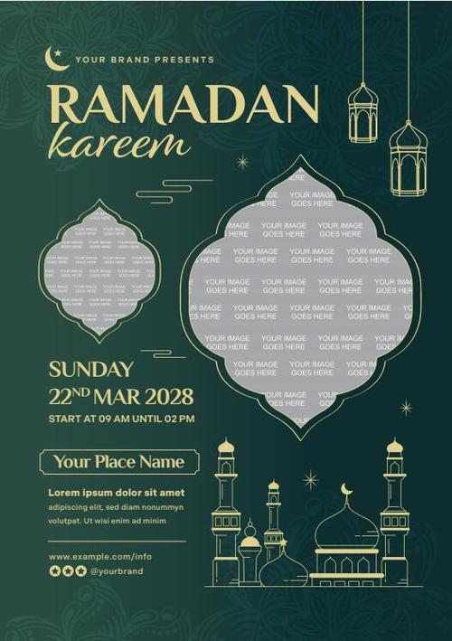 Ramadan flyer template vector