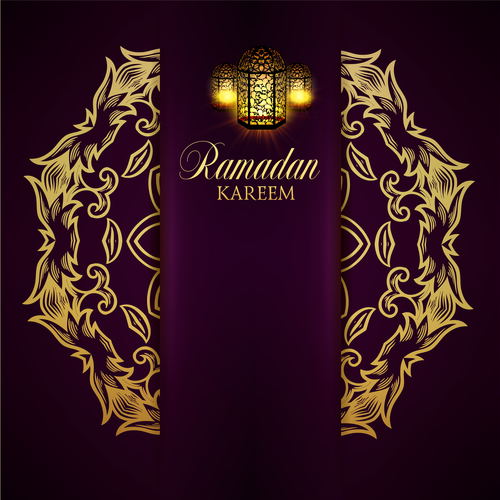 Ramadan kareem holiday greeting card vector