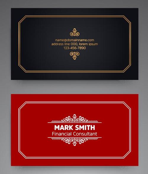 Red and black business card vector