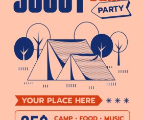 Scout camp flyer vector