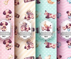 Seamless pattern cartoon character kids dogs vector