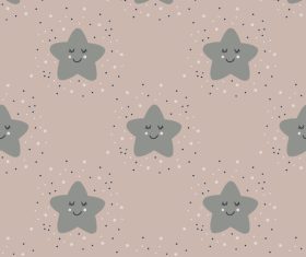 Smiling star seamless pattern vector