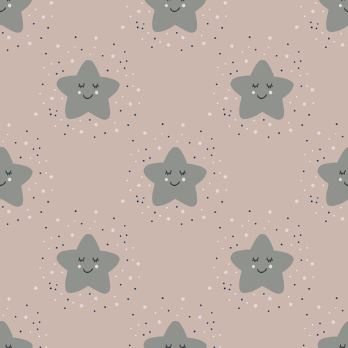 Smiling star seamless pattern vector