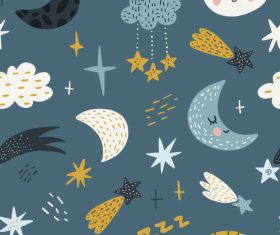 Space seamless pattern vector