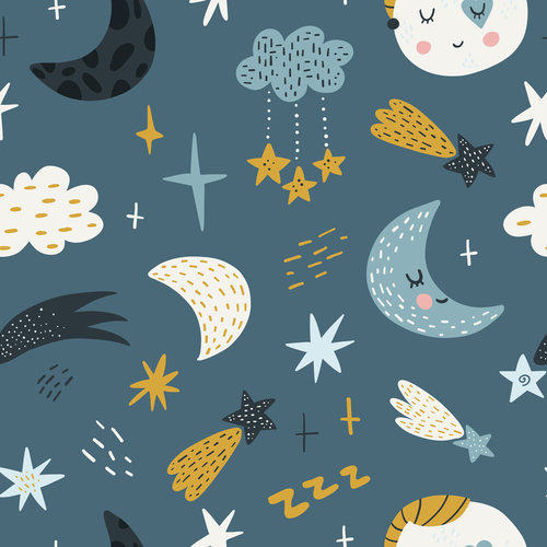 Space seamless pattern vector