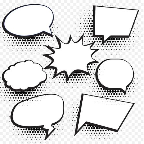 Speech bubbles with halftone dots vector