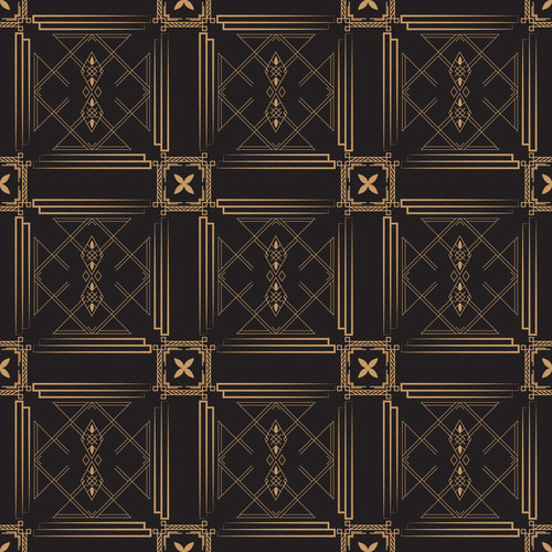 Square art deco pattern vector