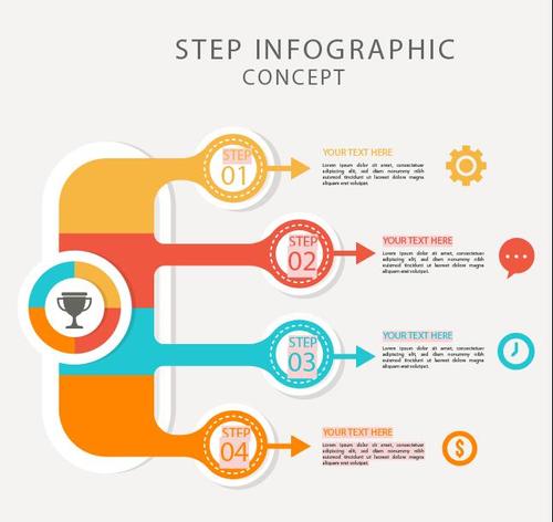 Success steps infographic vector