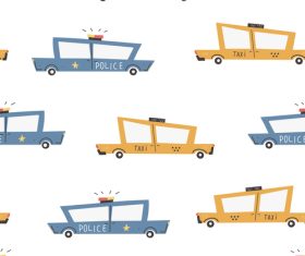 Taxi cartoon seamless pattern vector