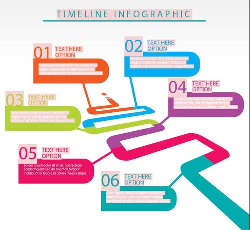 Timeline infographics elements vector