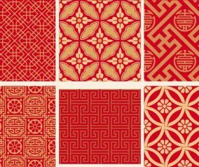 Traditional china seamless patterns vector