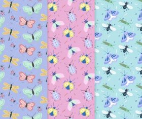 Trifold insect seamless background pattern vector