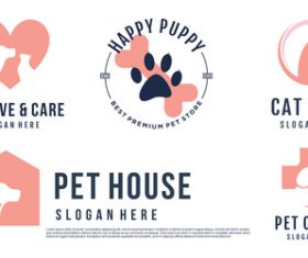 Unique pet shop logo vector