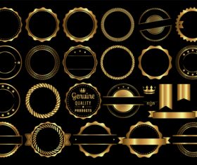Various golden colors badge set vector