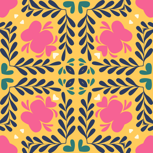 Vintage floral tiles vector