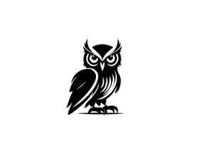 Watch out for owl silhouette vector