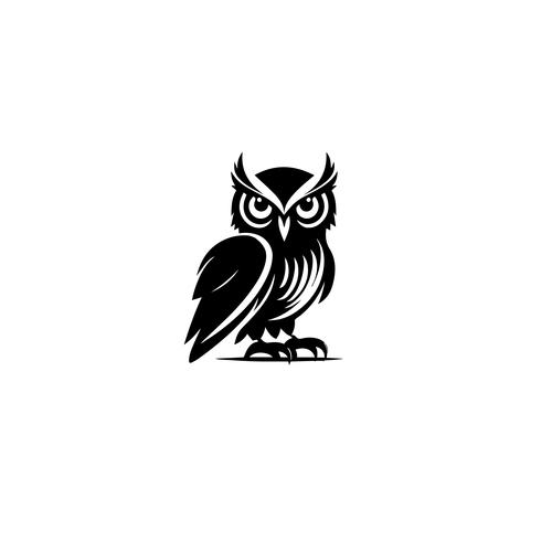 Watch out for owl silhouette vector