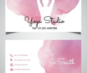 Watercolor background business card vector