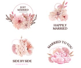 Wedding bouquet logo vector