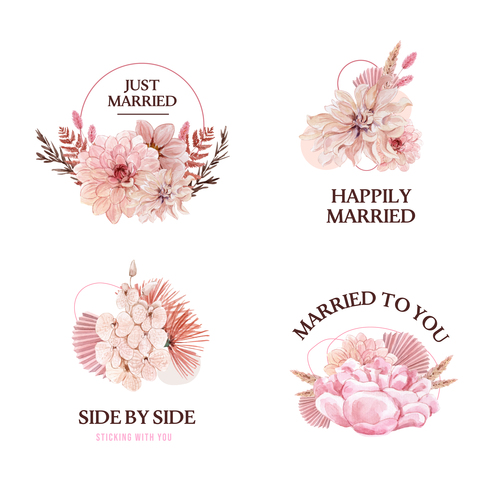 Wedding bouquet logo vector