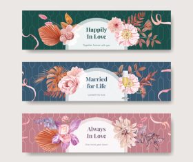 Wedding greeting card banner vector