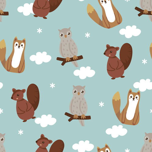 Winter forest seamless pattern vector