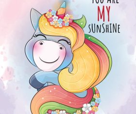 You are my sunshine cartoon illustration vector