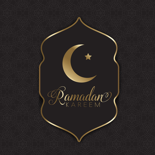 gold and black ramadan background vector
