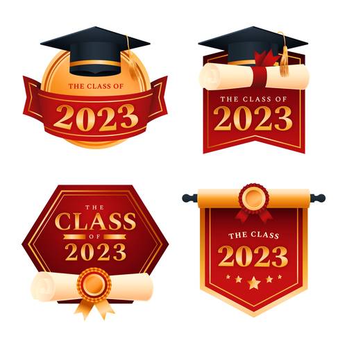 2023 graduation certificate vector