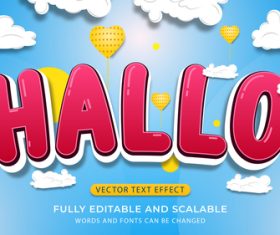 3d hallo effect text editable vector