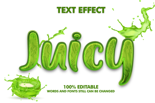 3d juicy effect text editable vector