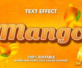 3d mango effect text editable vector