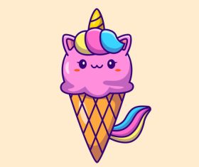 Animal shaped ice cream vector