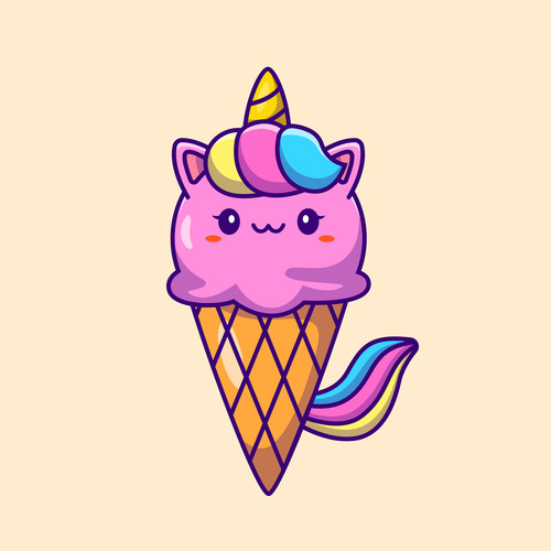 Animal shaped ice cream vector