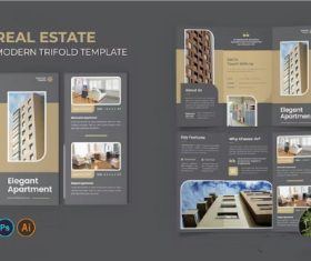 Apartment trifold brochure vector