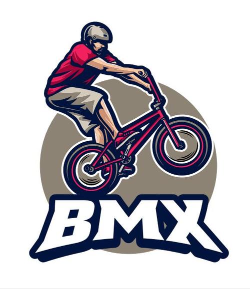 BMX bicycle mascot logo vector