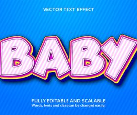 Baby emboss editable text effect vector