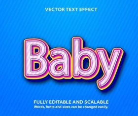 Baby text effect vector
