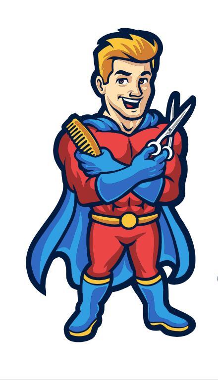 Barberman superhero cartoon vector
