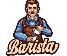 Barista coffee cartoon vector