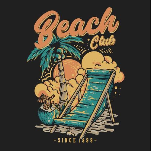 Beach club vector