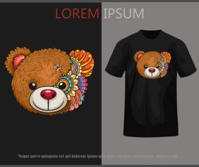 Bear portrait tshirt design vector
