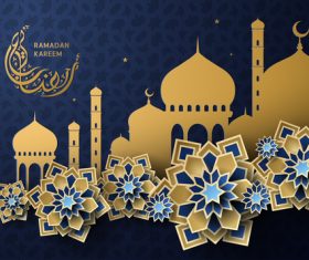 Beautiful muslim holiday greeting card vector