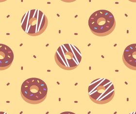 Beige background donut pattern vector
