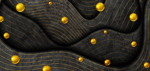 Black golden corp waves beads grunge vector